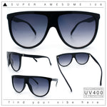 Classic Oversized Flat Top Oversized Thin Plastic Racer Fashion Sunglasses