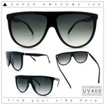 Classic Oversized Flat Top Oversized Thin Plastic Racer Fashion Sunglasses