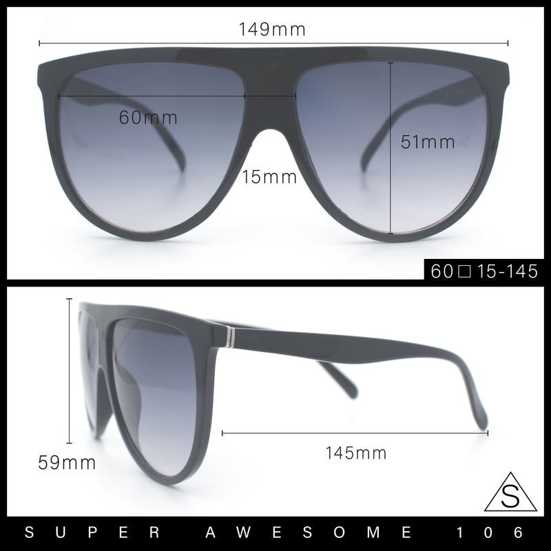 Classic Oversized Flat Top Oversized Thin Plastic Racer Fashion Sunglasses