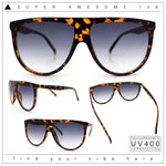 Classic Oversized Flat Top Oversized Thin Plastic Racer Fashion Sunglasses