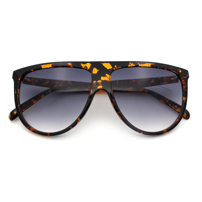 Classic Oversized Flat Top Oversized Thin Plastic Racer Fashion Sunglasses