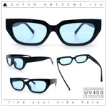 Womens Classic Mod Rectangular Cat Eye Plastic Fashion Sunglasses