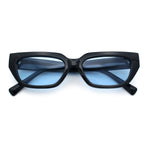 Womens Classic Mod Rectangular Cat Eye Plastic Fashion Sunglasses