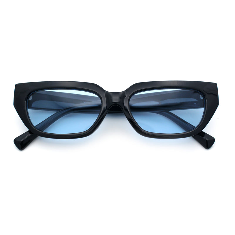 Womens Classic Mod Rectangular Cat Eye Plastic Fashion Sunglasses
