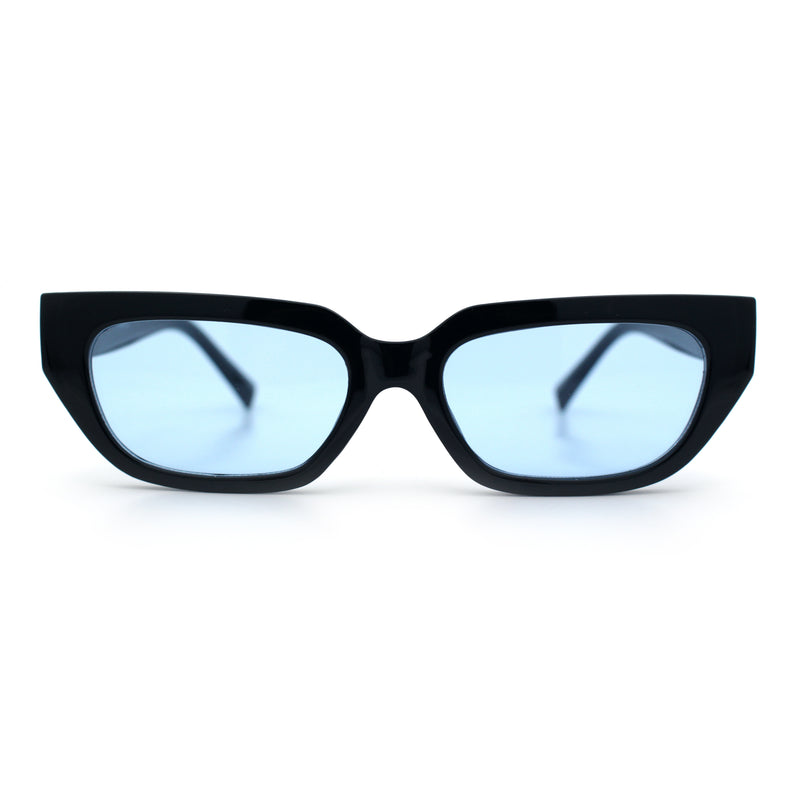Womens Classic Mod Rectangular Cat Eye Plastic Fashion Sunglasses