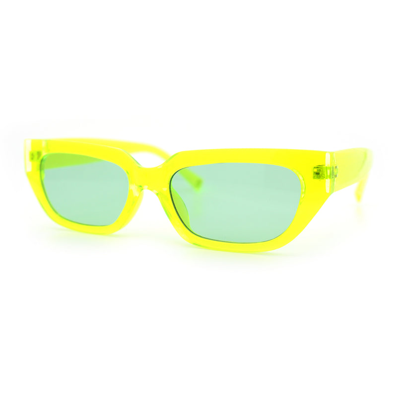 Womens Classic Mod Rectangular Cat Eye Plastic Fashion Sunglasses