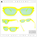 Womens Classic Mod Rectangular Cat Eye Plastic Fashion Sunglasses