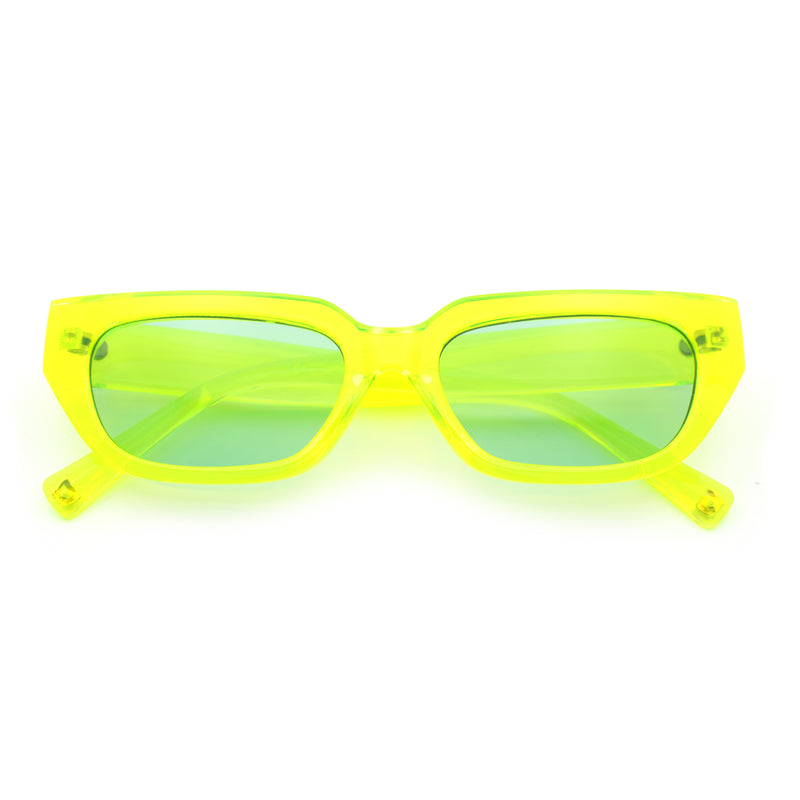 Womens Classic Mod Rectangular Cat Eye Plastic Fashion Sunglasses