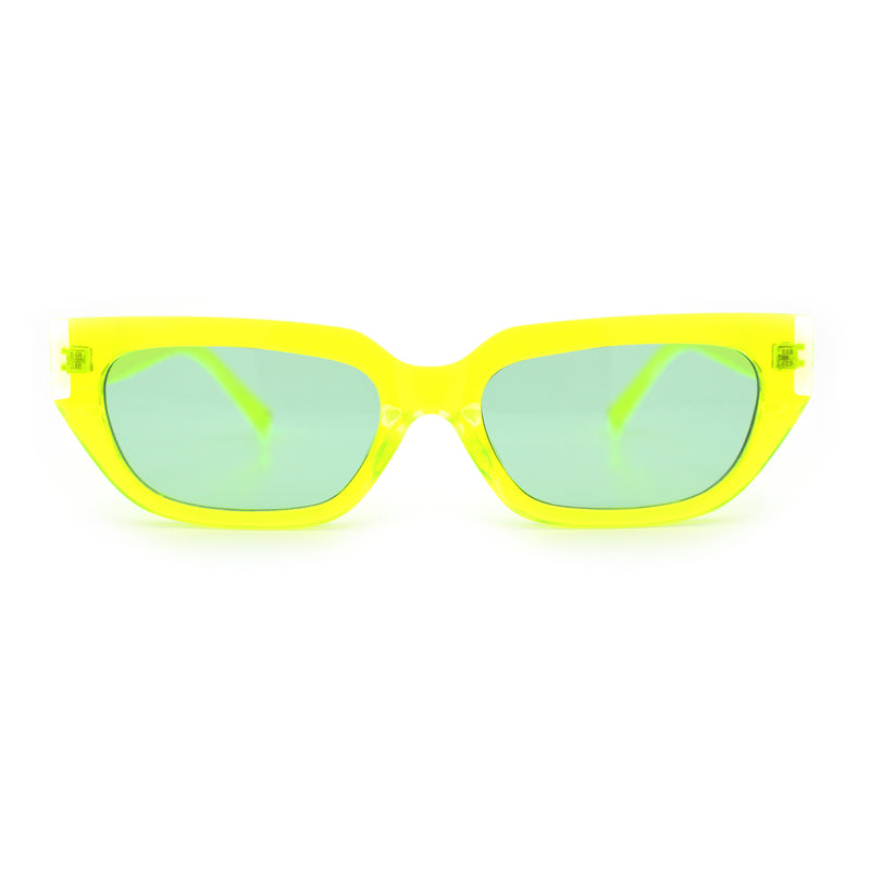 Womens Classic Mod Rectangular Cat Eye Plastic Fashion Sunglasses