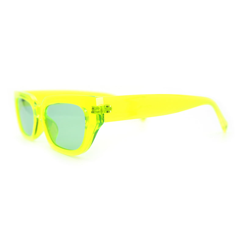 Womens Classic Mod Rectangular Cat Eye Plastic Fashion Sunglasses