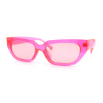 Womens Classic Mod Rectangular Cat Eye Plastic Fashion Sunglasses
