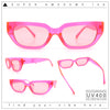 Womens Classic Mod Rectangular Cat Eye Plastic Fashion Sunglasses
