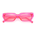 Womens Classic Mod Rectangular Cat Eye Plastic Fashion Sunglasses