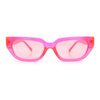Womens Classic Mod Rectangular Cat Eye Plastic Fashion Sunglasses