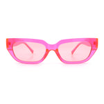 Womens Classic Mod Rectangular Cat Eye Plastic Fashion Sunglasses