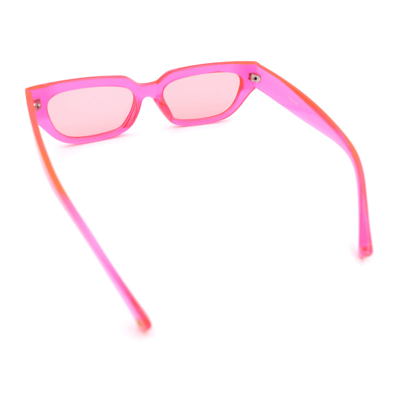 Womens Classic Mod Rectangular Cat Eye Plastic Fashion Sunglasses