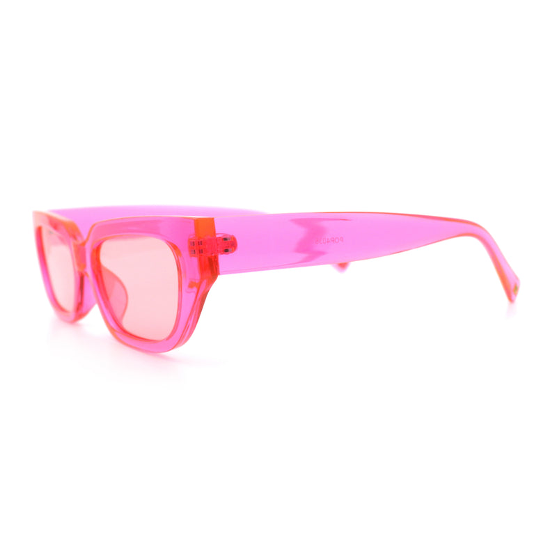Womens Classic Mod Rectangular Cat Eye Plastic Fashion Sunglasses
