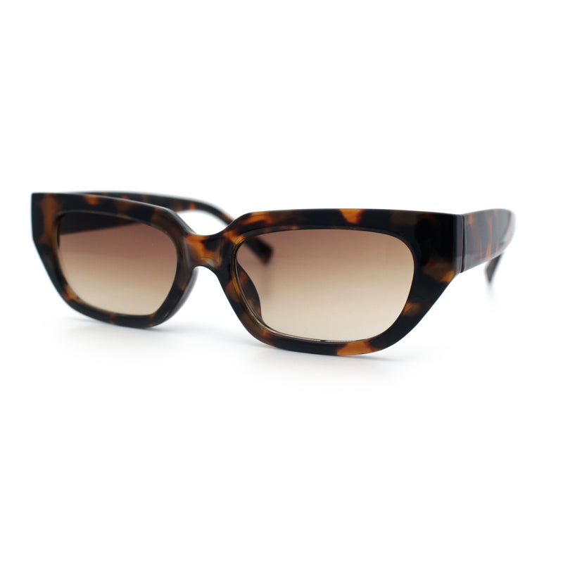 Womens Classic Mod Rectangular Cat Eye Plastic Fashion Sunglasses