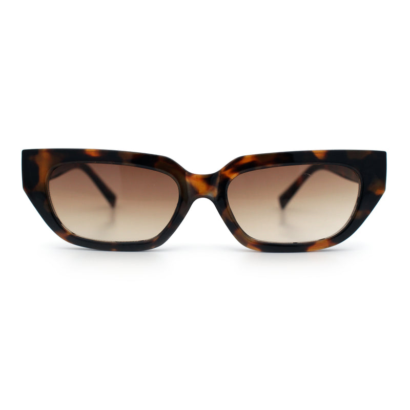 Womens Classic Mod Rectangular Cat Eye Plastic Fashion Sunglasses