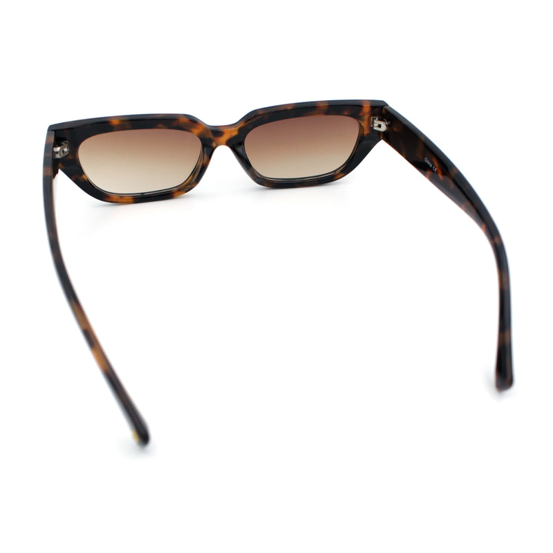 Womens Classic Mod Rectangular Cat Eye Plastic Fashion Sunglasses
