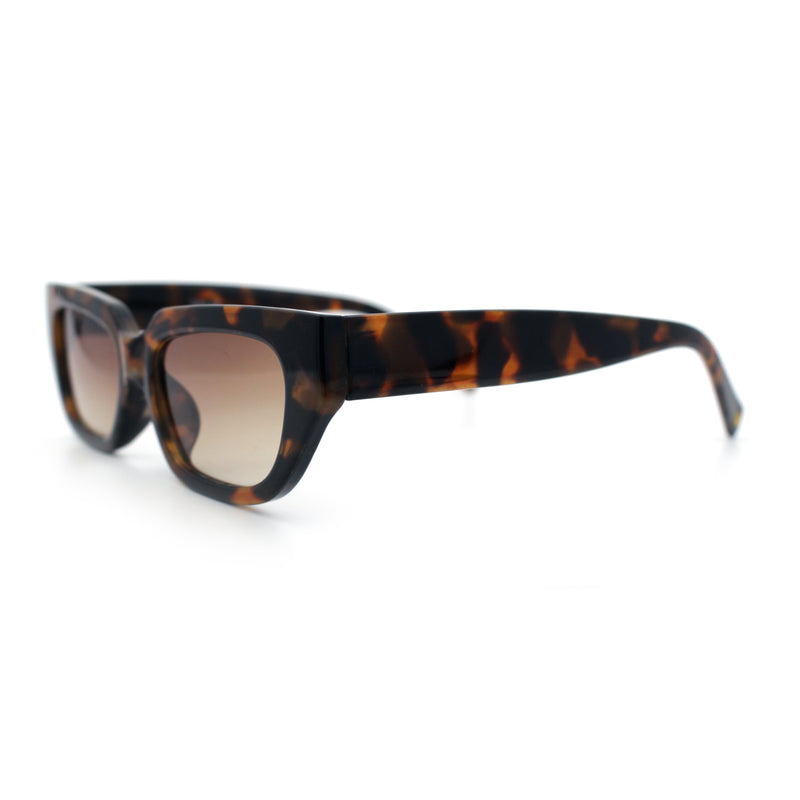 Womens Classic Mod Rectangular Cat Eye Plastic Fashion Sunglasses
