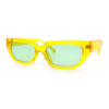 Womens Classic Mod Rectangular Cat Eye Plastic Fashion Sunglasses