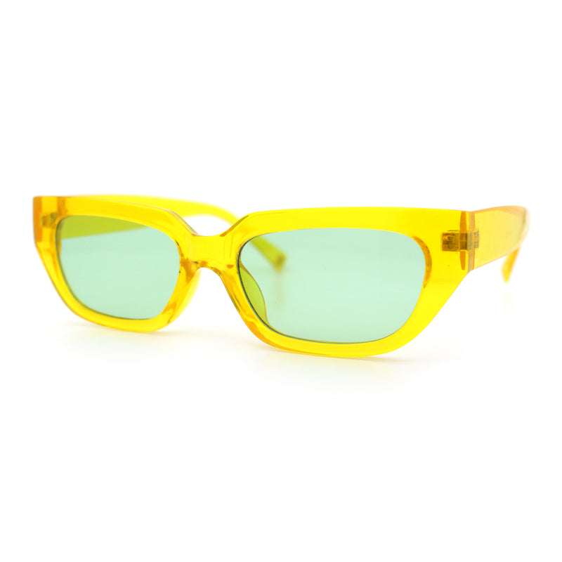 Womens Classic Mod Rectangular Cat Eye Plastic Fashion Sunglasses