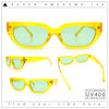 Womens Classic Mod Rectangular Cat Eye Plastic Fashion Sunglasses