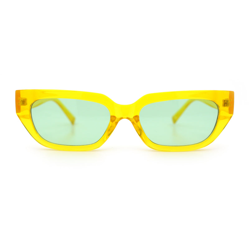 Womens Classic Mod Rectangular Cat Eye Plastic Fashion Sunglasses