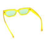 Womens Classic Mod Rectangular Cat Eye Plastic Fashion Sunglasses