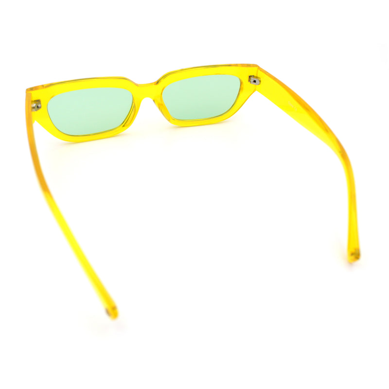 Womens Classic Mod Rectangular Cat Eye Plastic Fashion Sunglasses