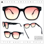 Womens Fun Pop Color Oversized Horn Rim Retro Plastic Fashion Sunglasses