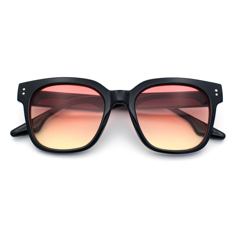 Womens Fun Pop Color Oversized Horn Rim Retro Plastic Fashion Sunglasses