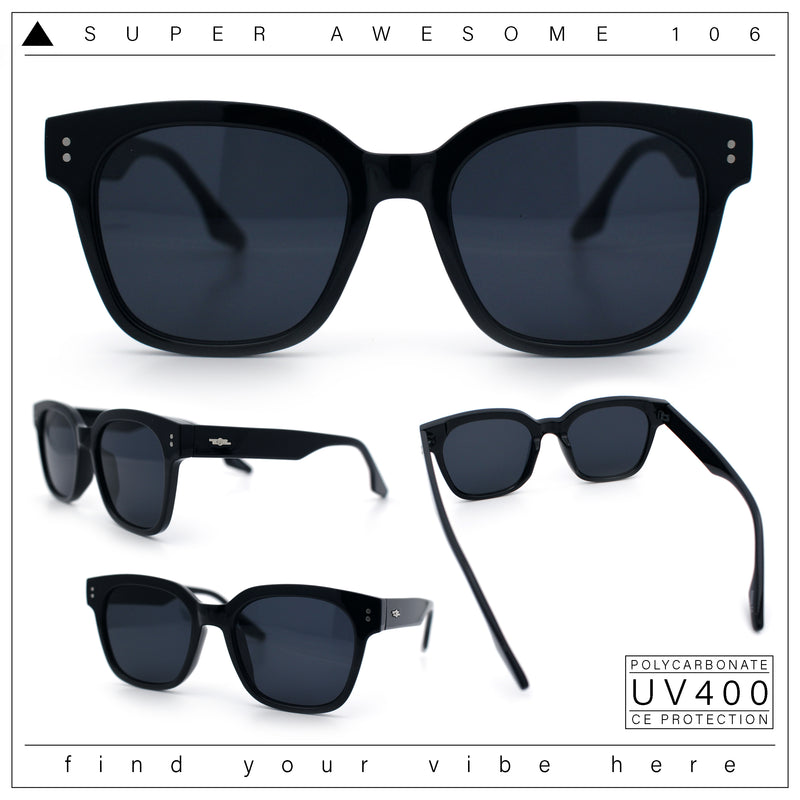 Womens Fun Pop Color Oversized Horn Rim Retro Plastic Fashion Sunglasses