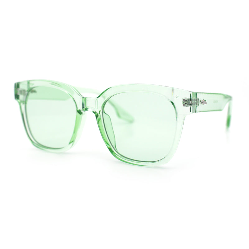 Womens Fun Pop Color Oversized Horn Rim Retro Plastic Fashion Sunglasses