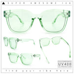 Womens Fun Pop Color Oversized Horn Rim Retro Plastic Fashion Sunglasses