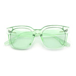 Womens Fun Pop Color Oversized Horn Rim Retro Plastic Fashion Sunglasses