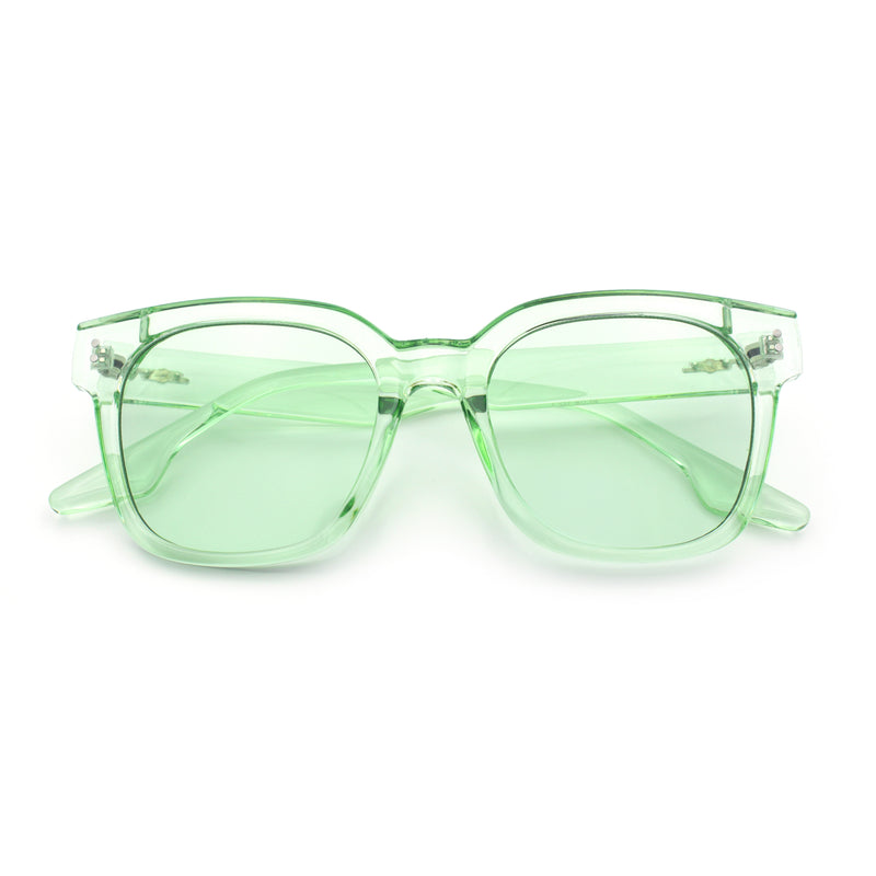 Womens Fun Pop Color Oversized Horn Rim Retro Plastic Fashion Sunglasses