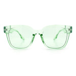 Womens Fun Pop Color Oversized Horn Rim Retro Plastic Fashion Sunglasses