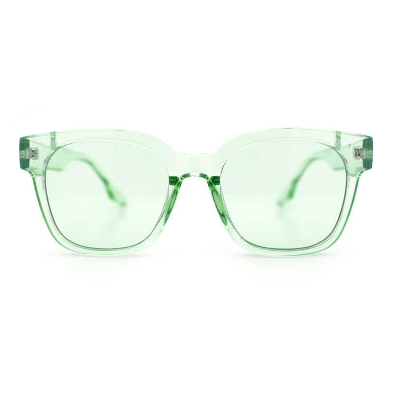 Womens Fun Pop Color Oversized Horn Rim Retro Plastic Fashion Sunglasses