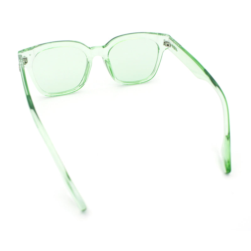 Womens Fun Pop Color Oversized Horn Rim Retro Plastic Fashion Sunglasses