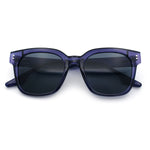 Womens Fun Pop Color Oversized Horn Rim Retro Plastic Fashion Sunglasses