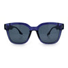 Womens Fun Pop Color Oversized Horn Rim Retro Plastic Fashion Sunglasses