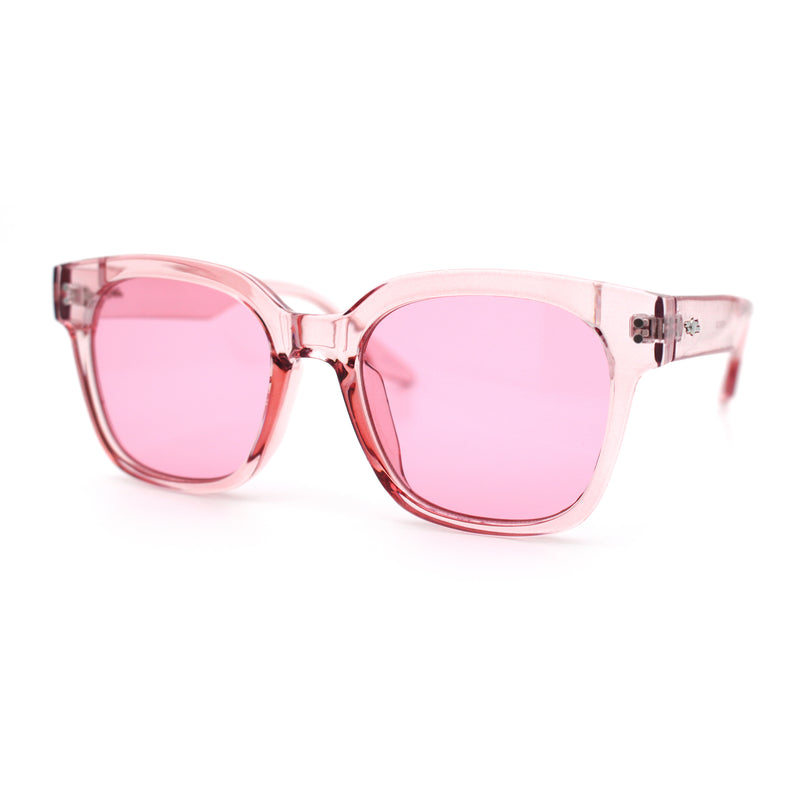 Womens Fun Pop Color Oversized Horn Rim Retro Plastic Fashion Sunglasses