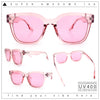 Womens Fun Pop Color Oversized Horn Rim Retro Plastic Fashion Sunglasses