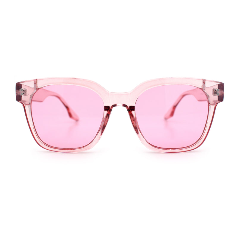 Womens Fun Pop Color Oversized Horn Rim Retro Plastic Fashion Sunglasses