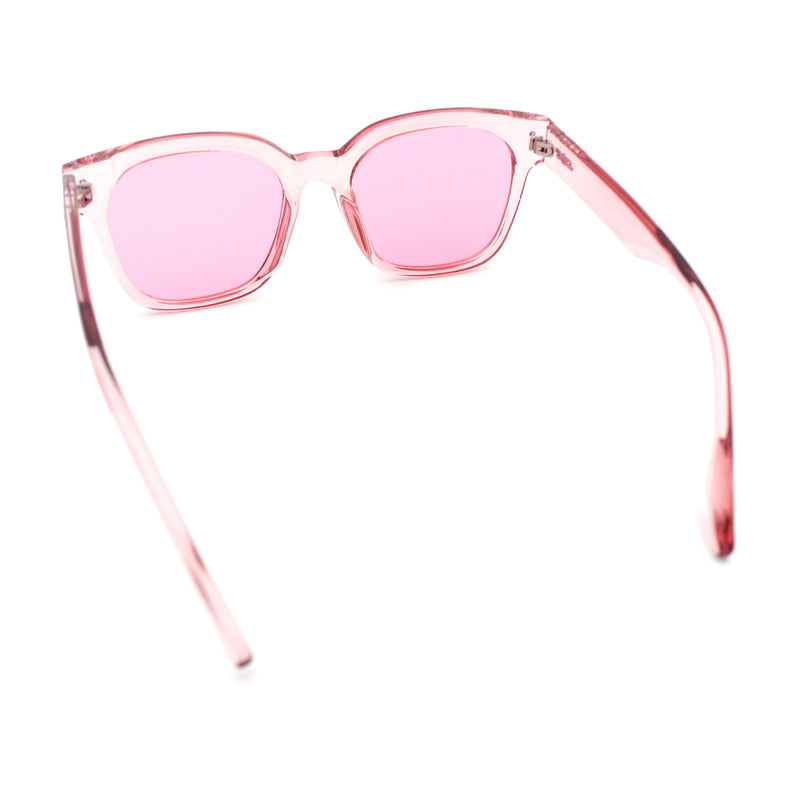Womens Fun Pop Color Oversized Horn Rim Retro Plastic Fashion Sunglasses