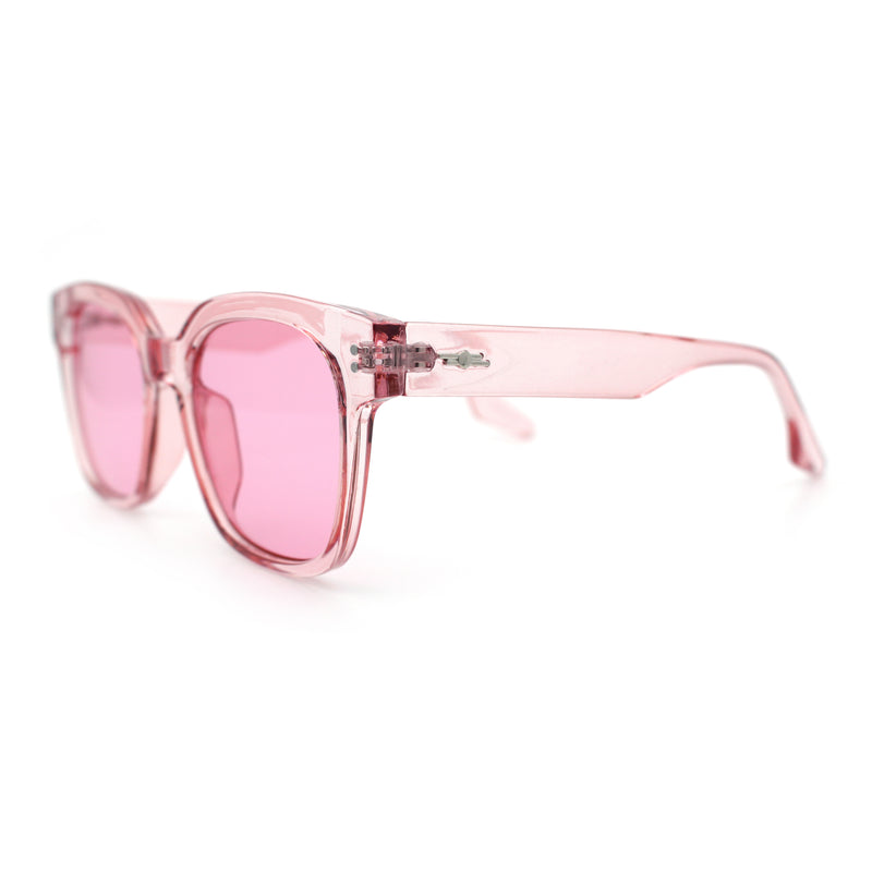 Womens Fun Pop Color Oversized Horn Rim Retro Plastic Fashion Sunglasses