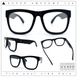 Classic Black Nerdy Thick Oversized Horn Rim Clear Lens Fashion Eyeglasses