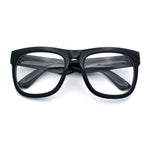 Classic Black Nerdy Thick Oversized Horn Rim Clear Lens Fashion Eyeglasses